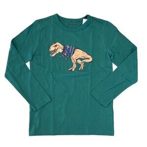 NWT J. Crew Boys' Green T. Rex Christmas Graphic Tee - SIZE S